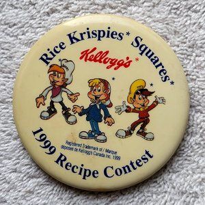 Vintage Kellogg’s Rice Krispies squares 1999 recipe contest badge no pin see pic